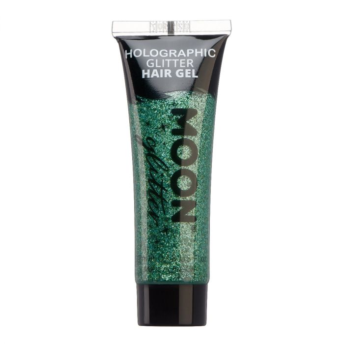 Läs mer om Moon Hårgelé holografiskt glitter, grön 20 ml