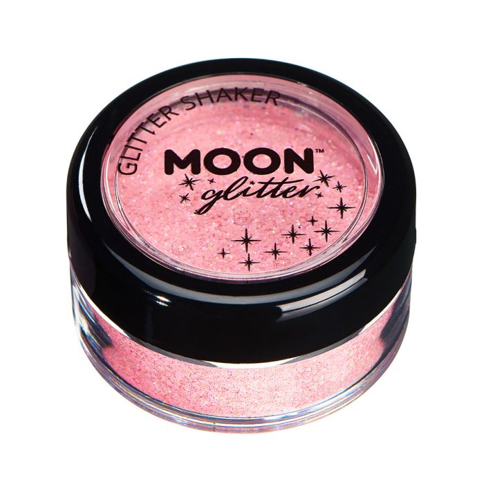 Läs mer om Moon Glitter i burk shaker, pastell korall 5 g