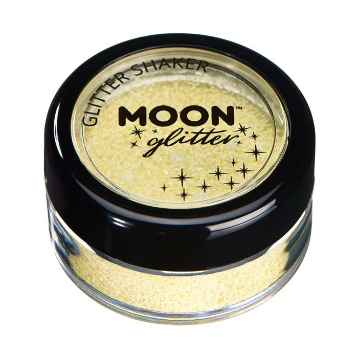 Läs mer om Moon Glitter i burk shaker, pastell gul 5 g