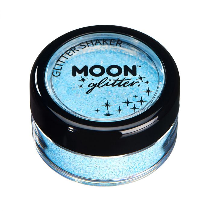 Läs mer om Moon Glitter i burk shaker, pastell ljusblå 5 g