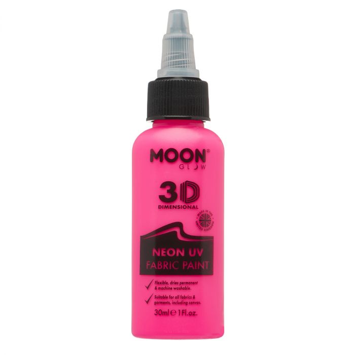 Moon Textilfärg 3D neon UV, rosa 30 ml