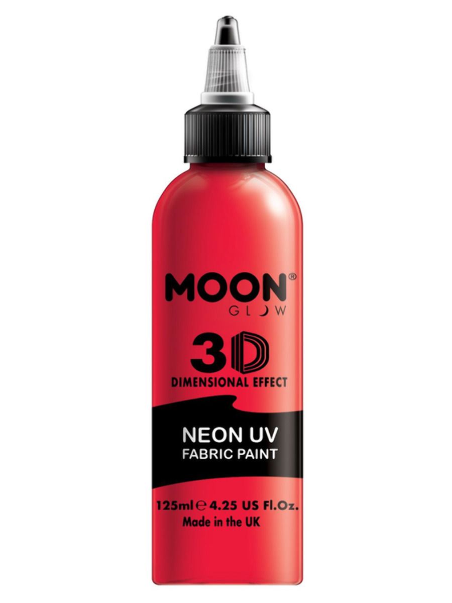 Läs mer om Moon Textilfärg 3D neon UV, röd 125 ml