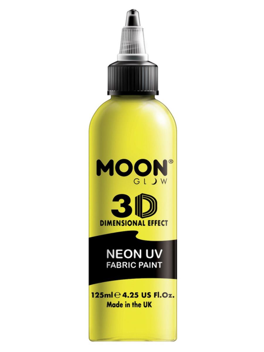 Läs mer om Moon Textilfärg 3D neon UV, gul 125 ml