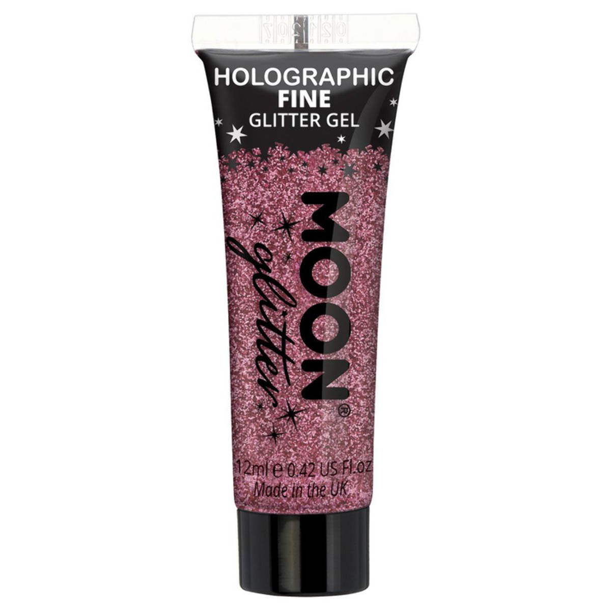 Moon glittergel i tub, holografisk finkornigt rosa