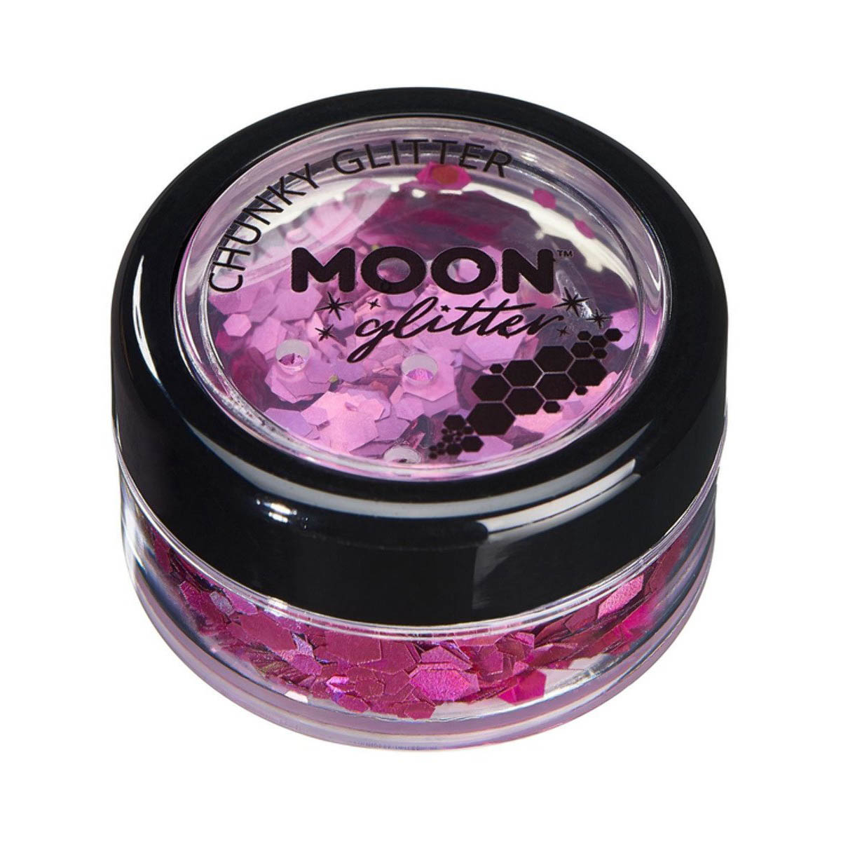 Moon glitter i burk, chunky holografisk 3g Rosa