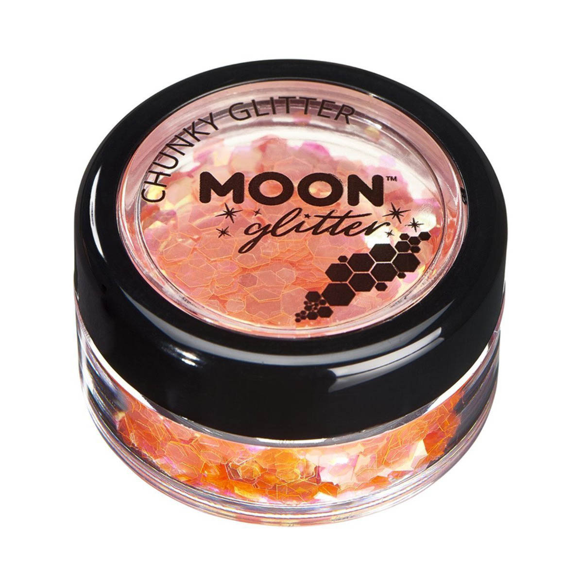 Läs mer om Moon kroppsglitter, iriserande chunky 5g Orange