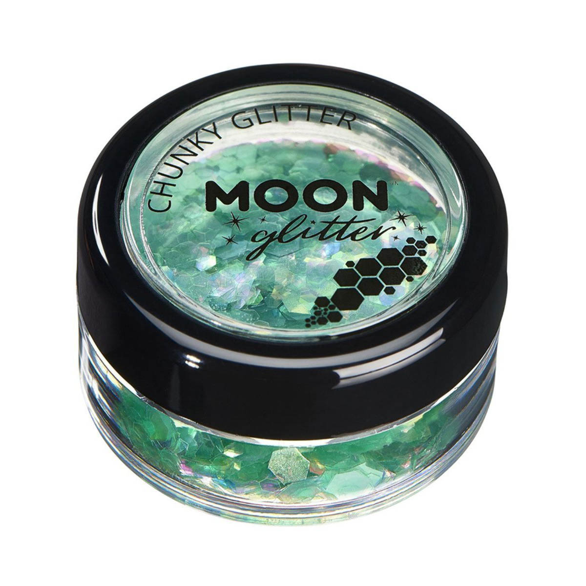 Läs mer om Moon kroppsglitter, iriserande chunky 5g Grön