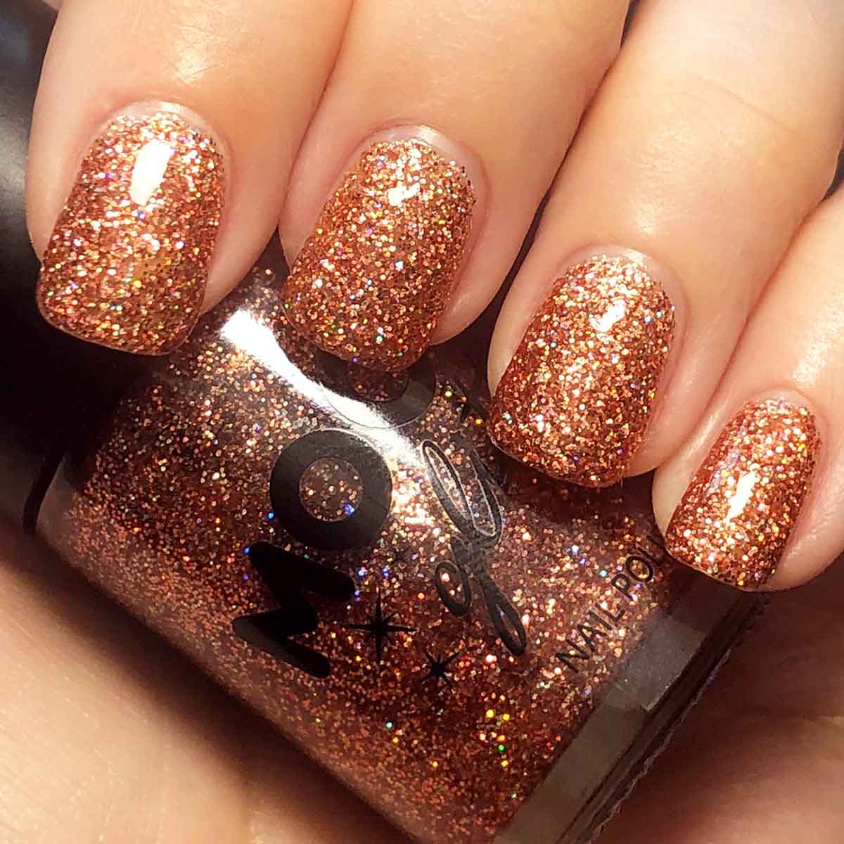 Moon nagellack, holografiskt glitter 14ml Roséguld
