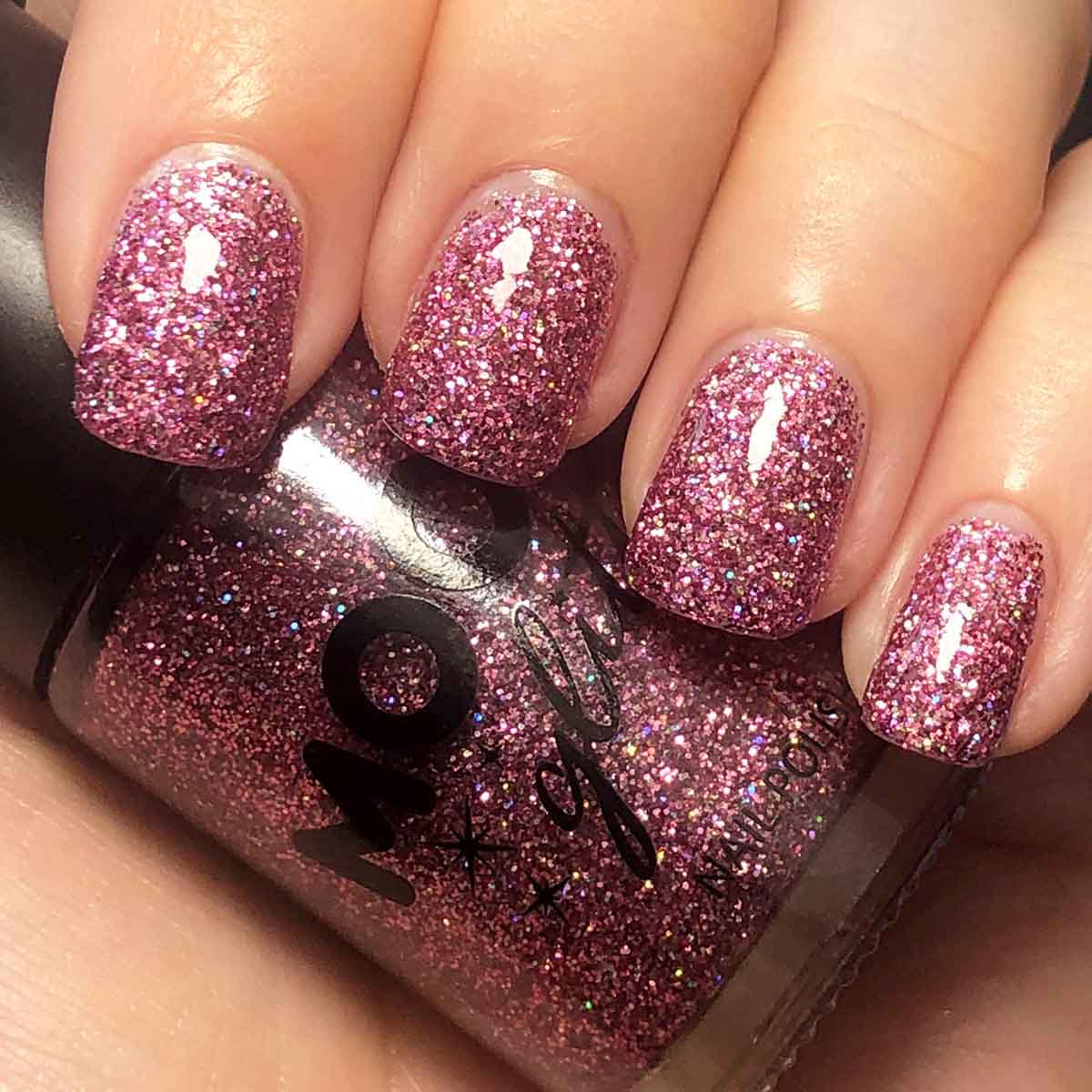 Moon nagellack, holografiskt glitter 14ml Rosa