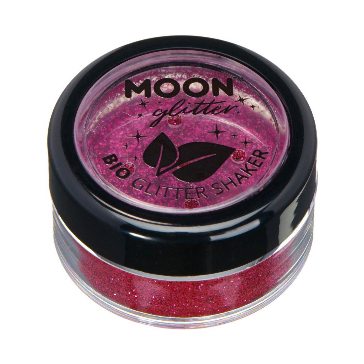 Läs mer om Moon glitter bio finkornigt shakers, 5g Mörkrosa