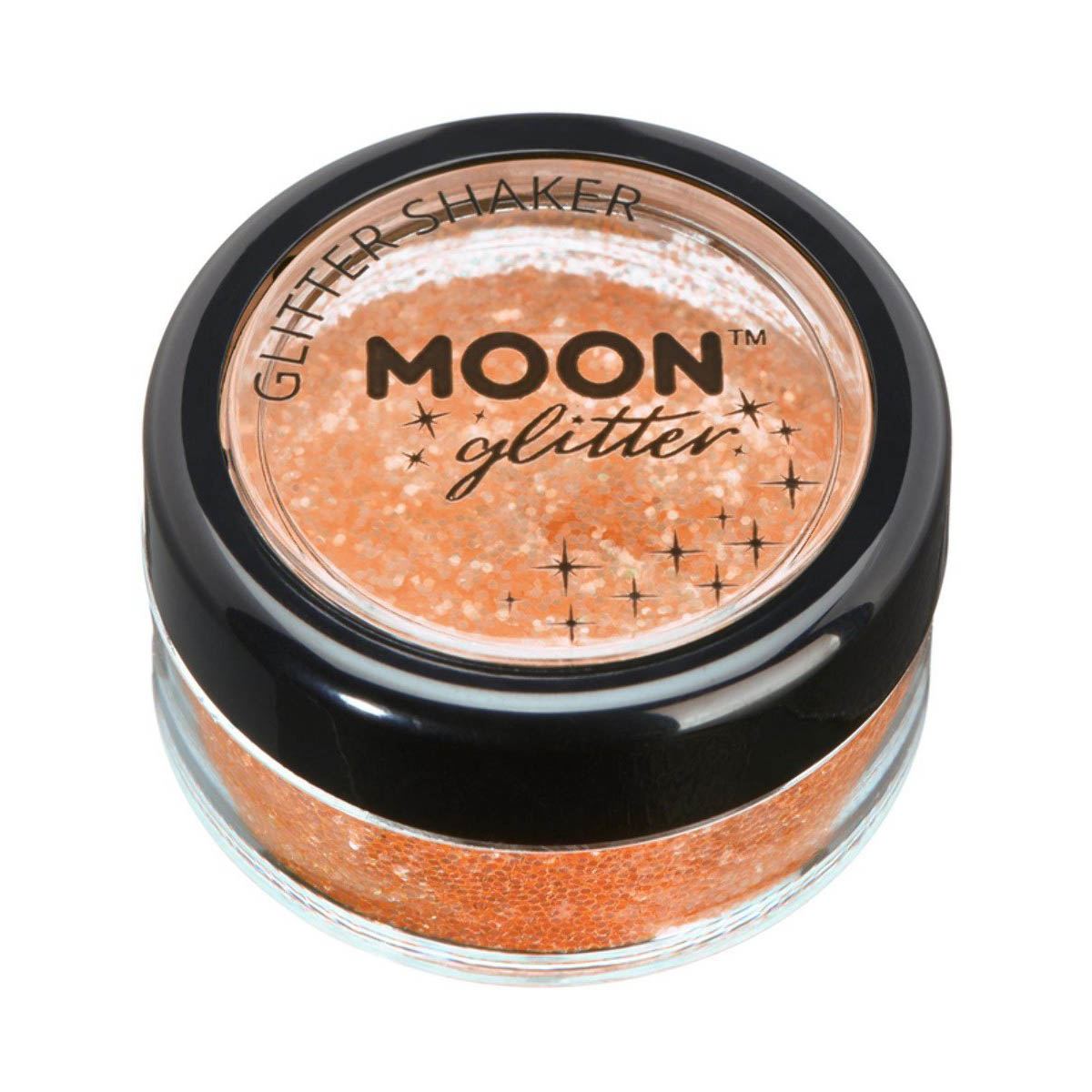 Läs mer om Moon glitter i burk shaker, finkornigt iriserande 5g Orange
