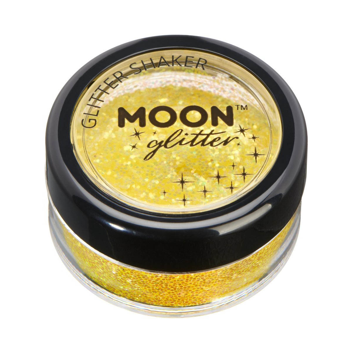 Läs mer om Moon glitter i burk shaker, finkornigt iriserande 5g Gul