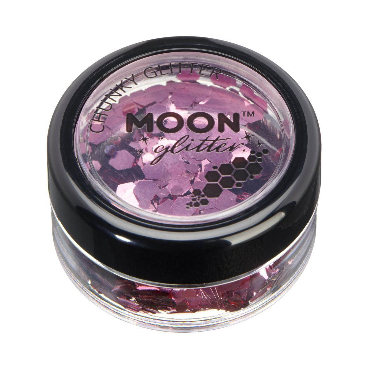 Läs mer om Moon kroppsglitter, chunky 5g Rosa