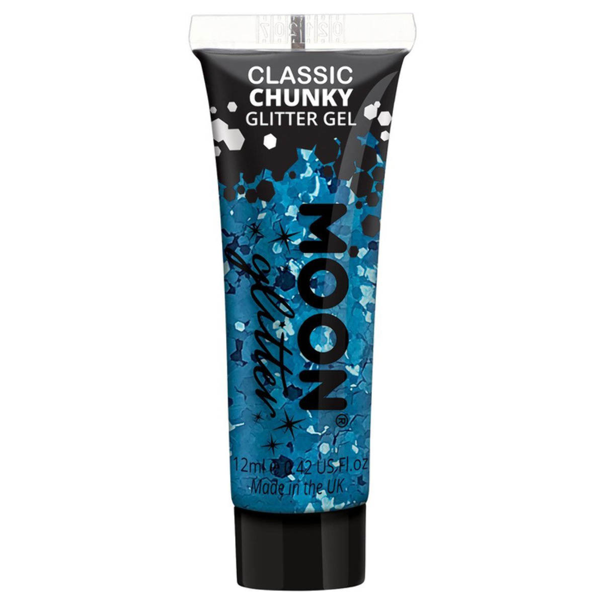 Moon kroppsglitter i gel, chunky 12 ml Blå