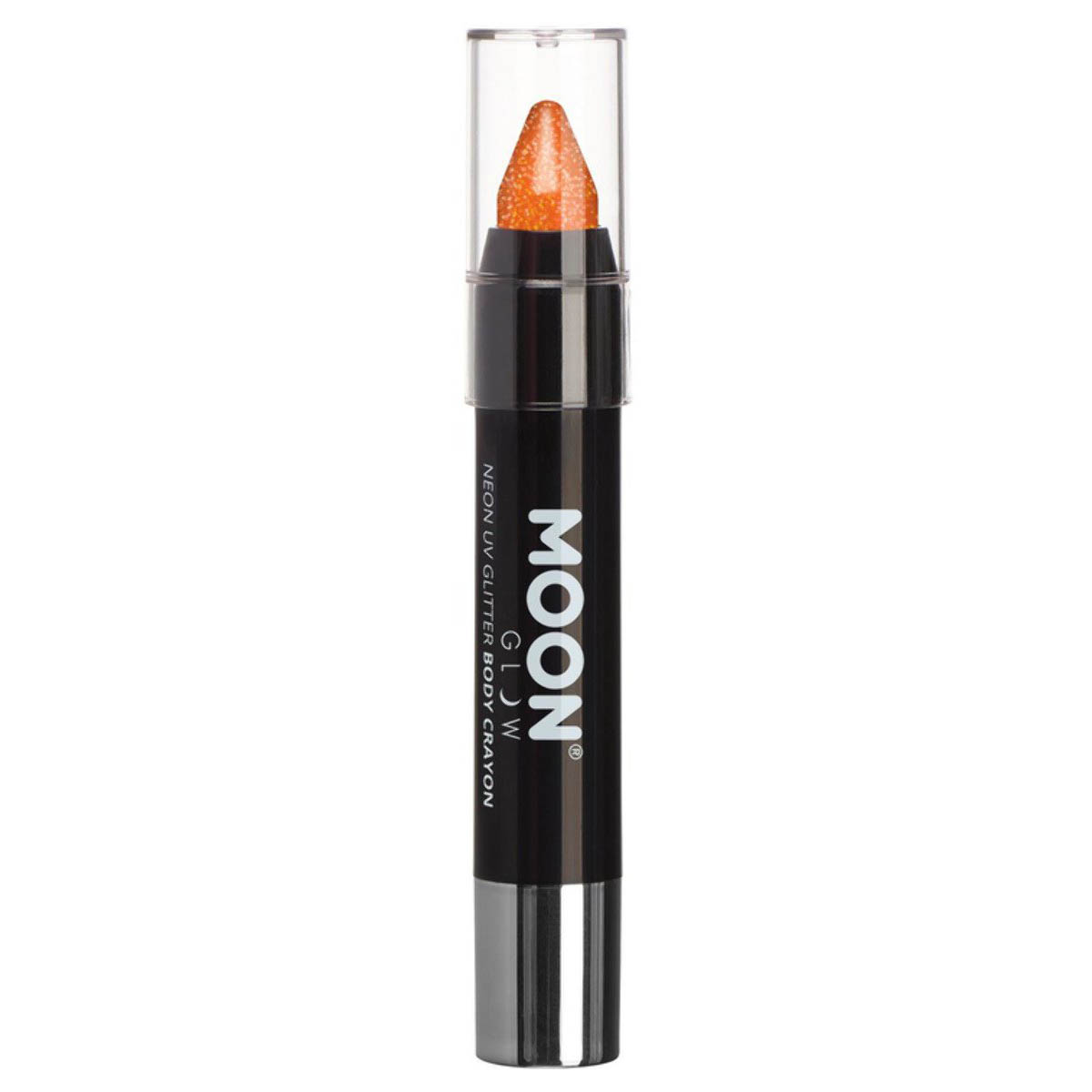 Moon UV-Sminkkritor, orange neon med glitter 3,5 g