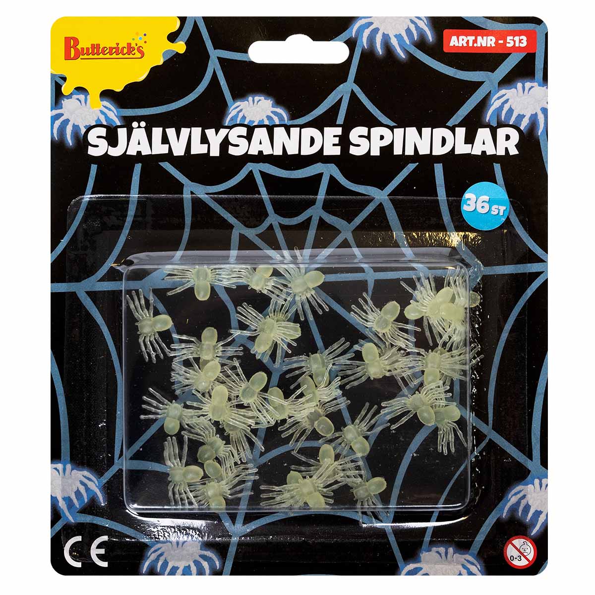 Självlysande spindlar 36 st