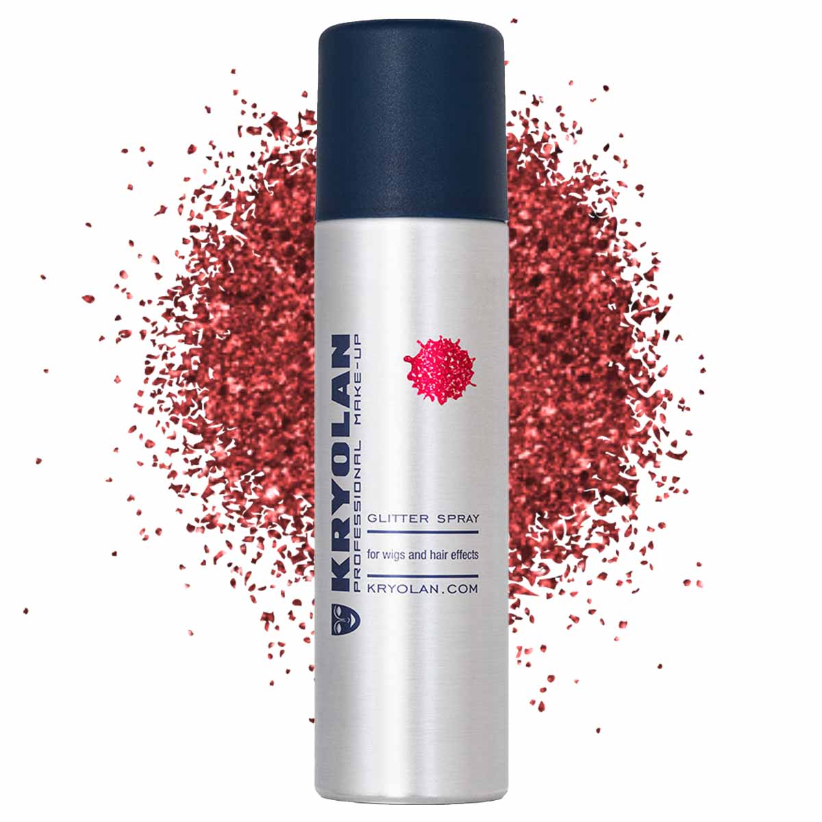 Läs mer om Kryolan Glitter spray 150 ml, röd