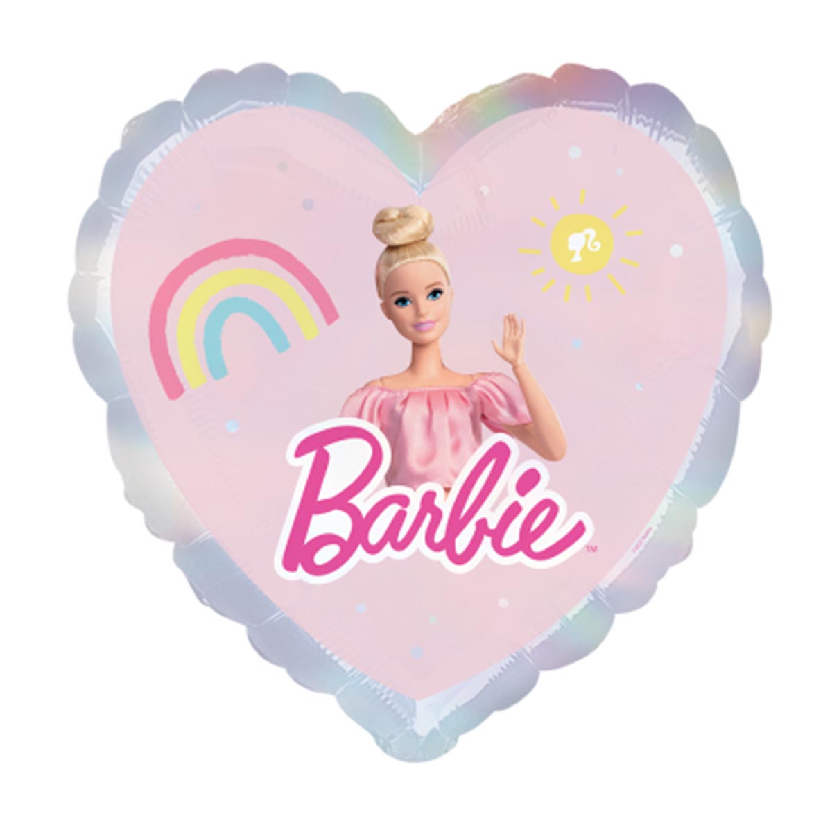 Folieballong, Barbie hjärta 43 cm