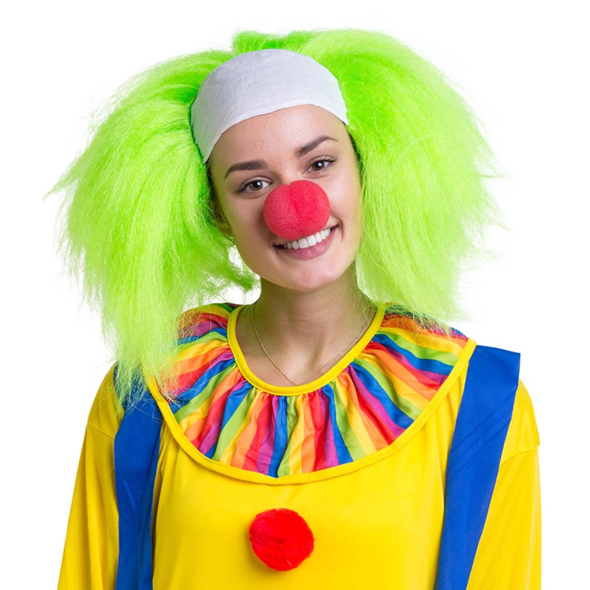 Clownperuk, grönt hår