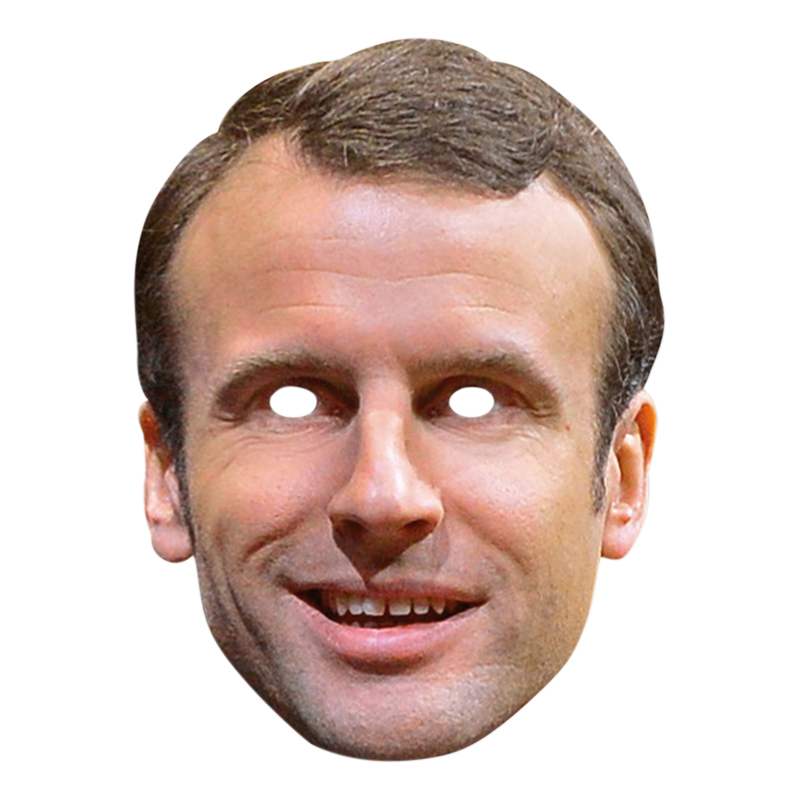 Pappmask, Emmanuel Macron