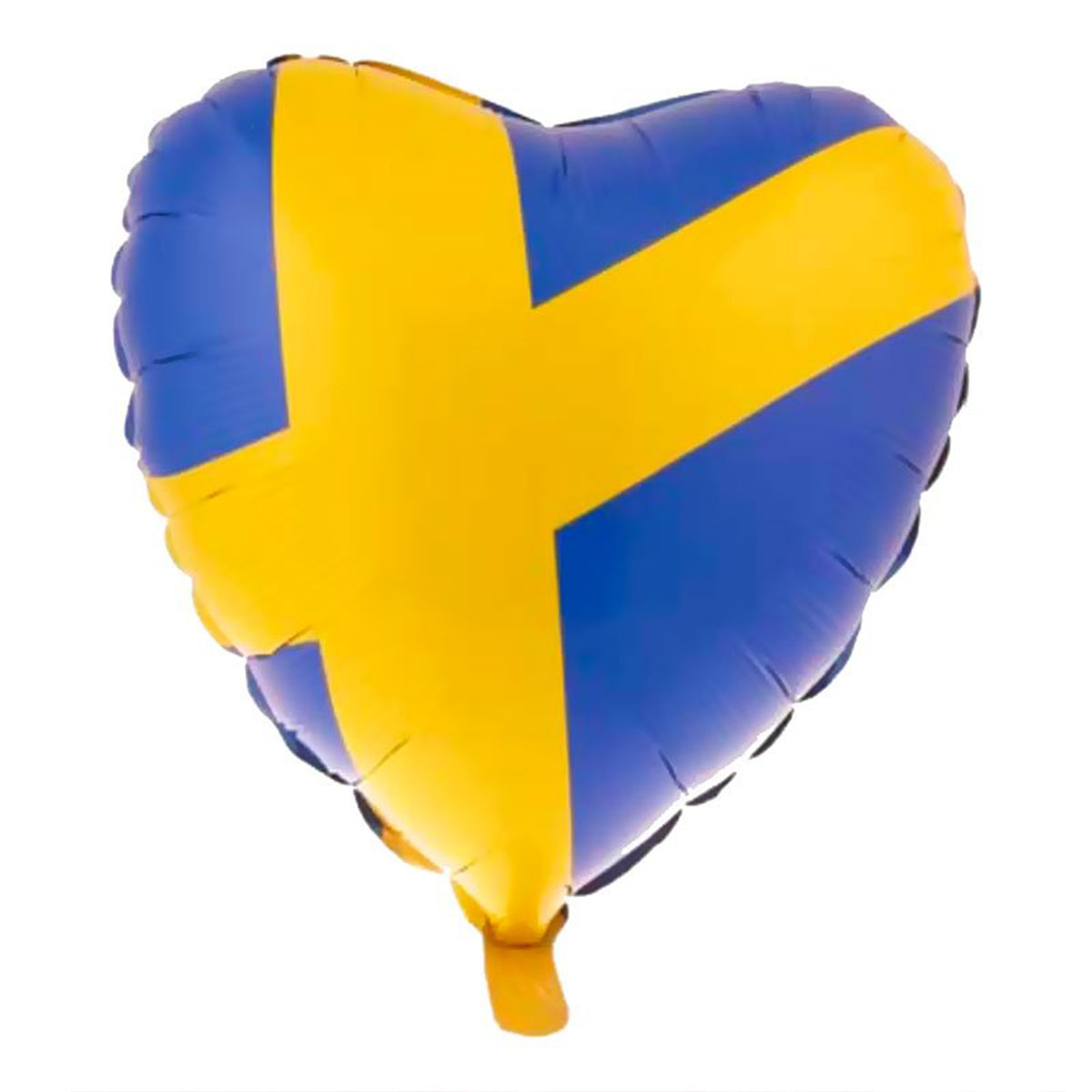 Folieballong hjärta svenska flaggan 45 cm