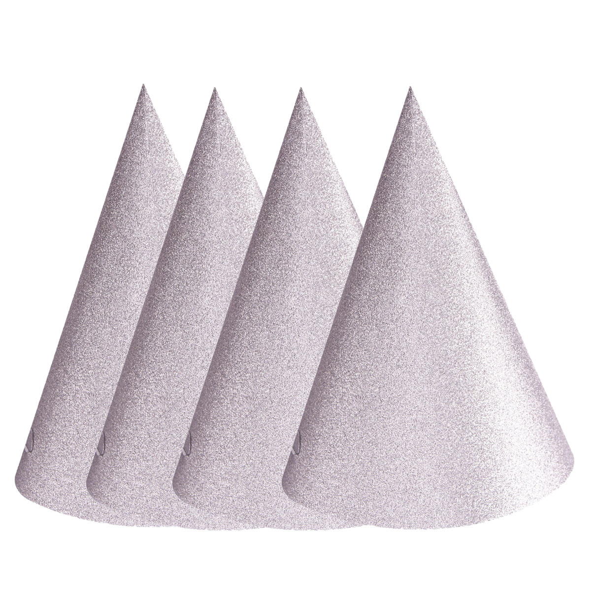 Läs mer om Partyhattar, silver 4-pack