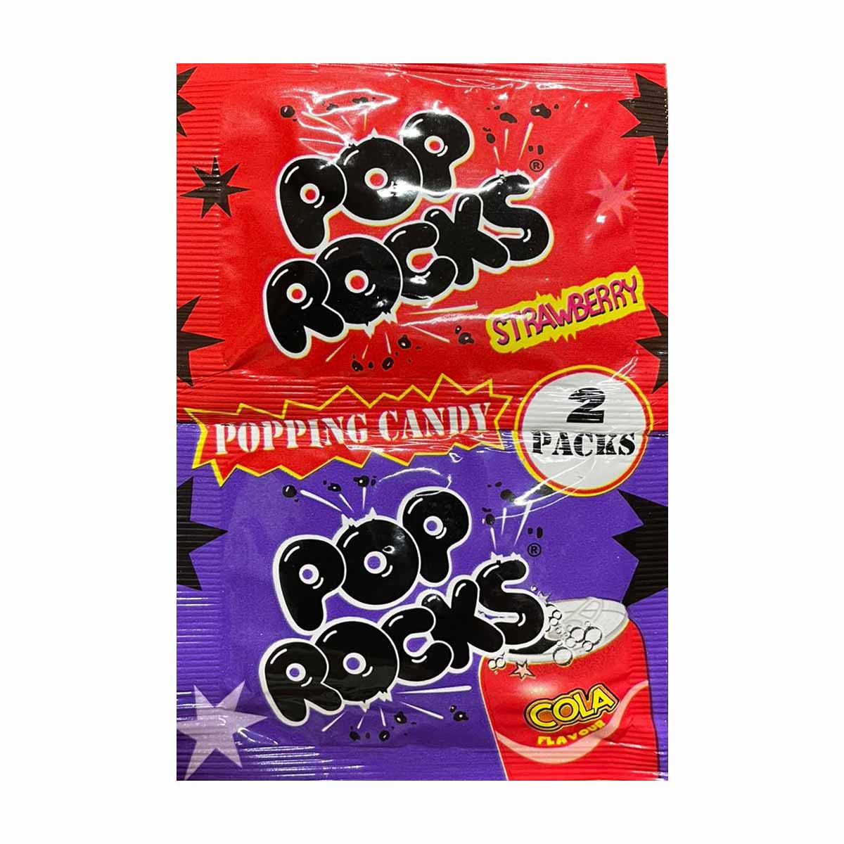 Godis, pop rocks dubbel jordgubb & cola 6 g