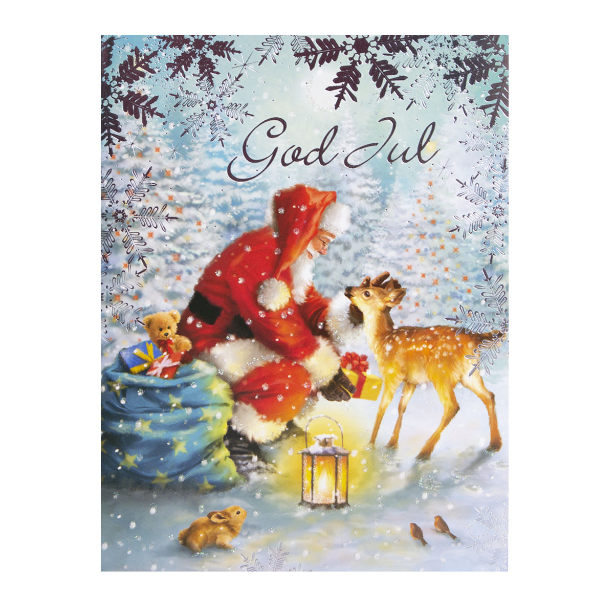 Läs mer om Julkort, god jul med kuvert 19x14 cm