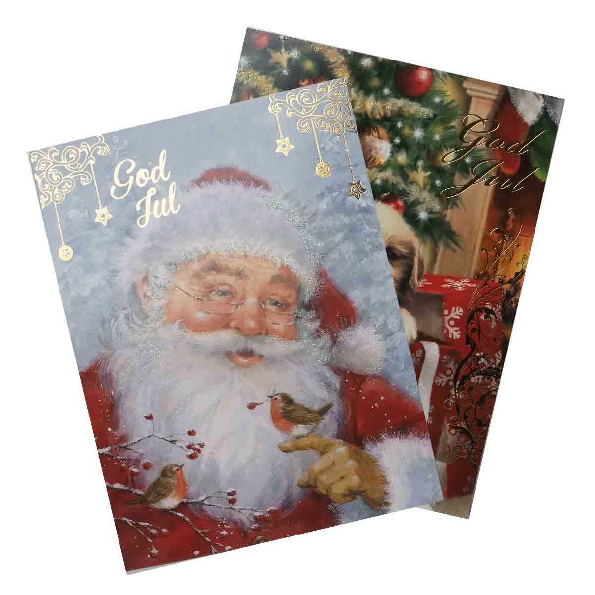 Julkort god jul med kuvert 19×14 cm