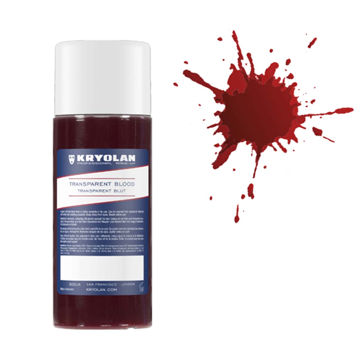 Blod 250 ml transparent Kryolan-Mellan