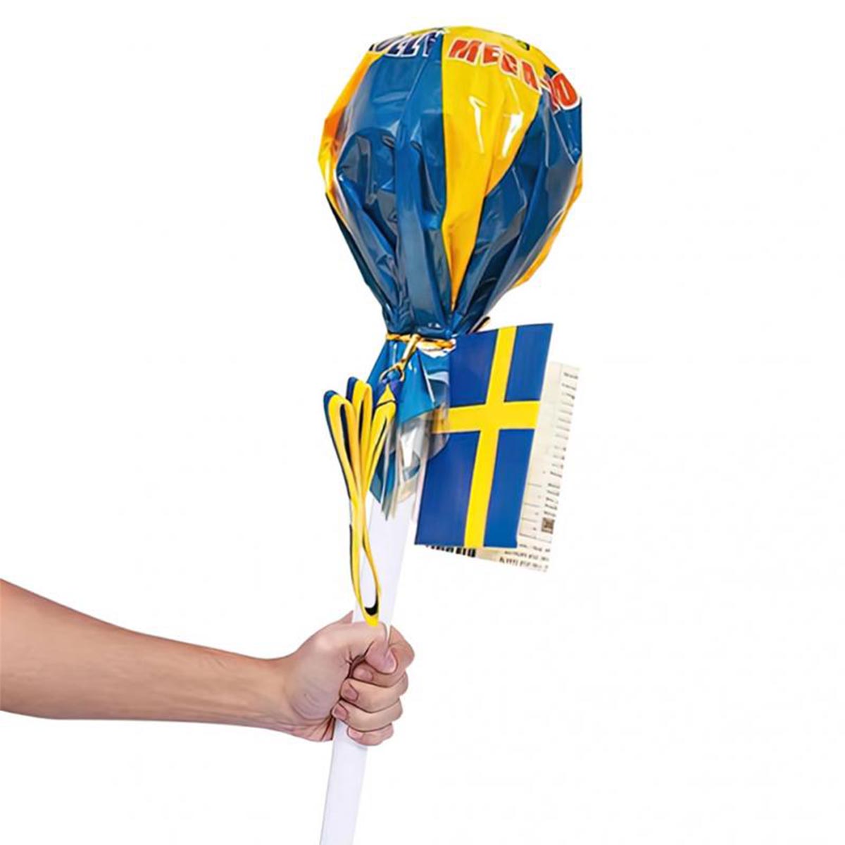 Godisklubba, XXL mega lolly blå/gul 200 g