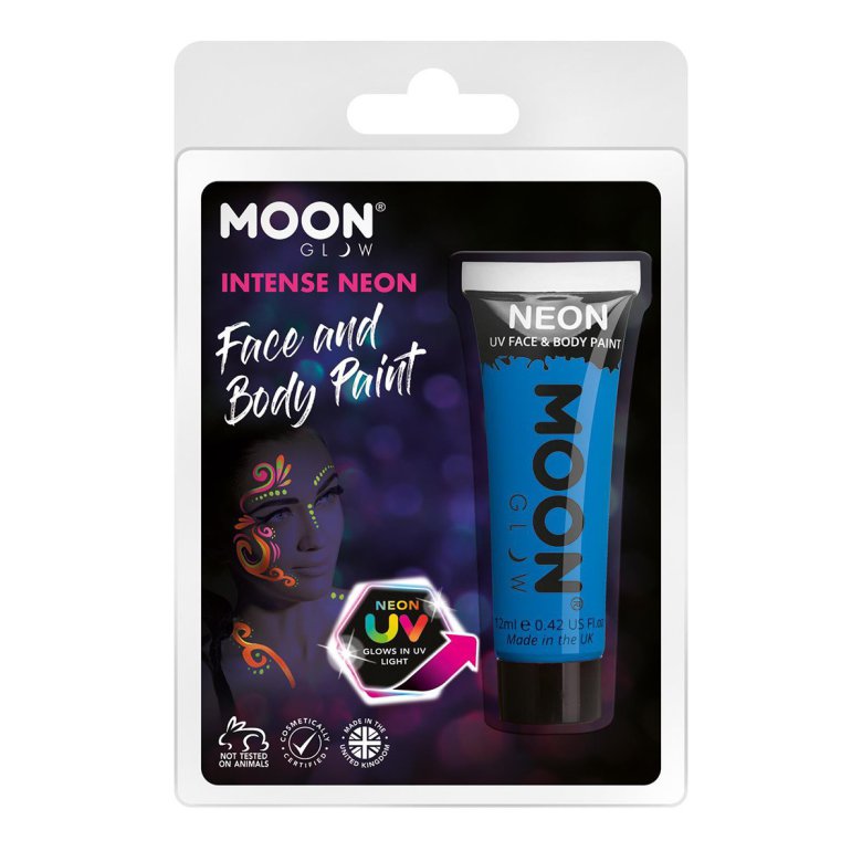 Smink i tub neon UV i förpackning Blå