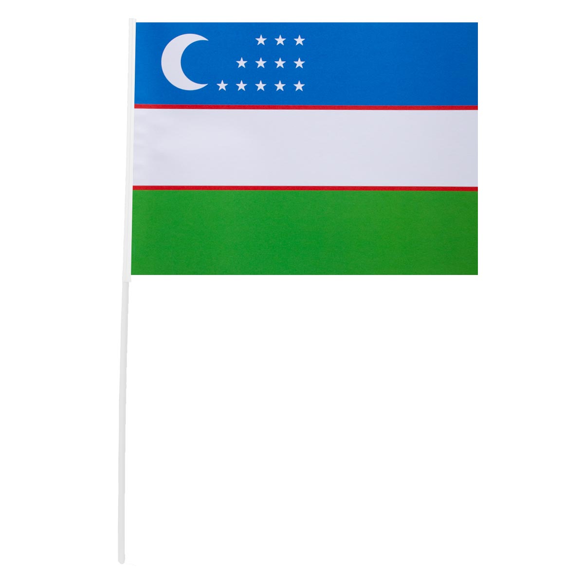 Läs mer om Pappersflagga, Uzbekistan 27x20 cm