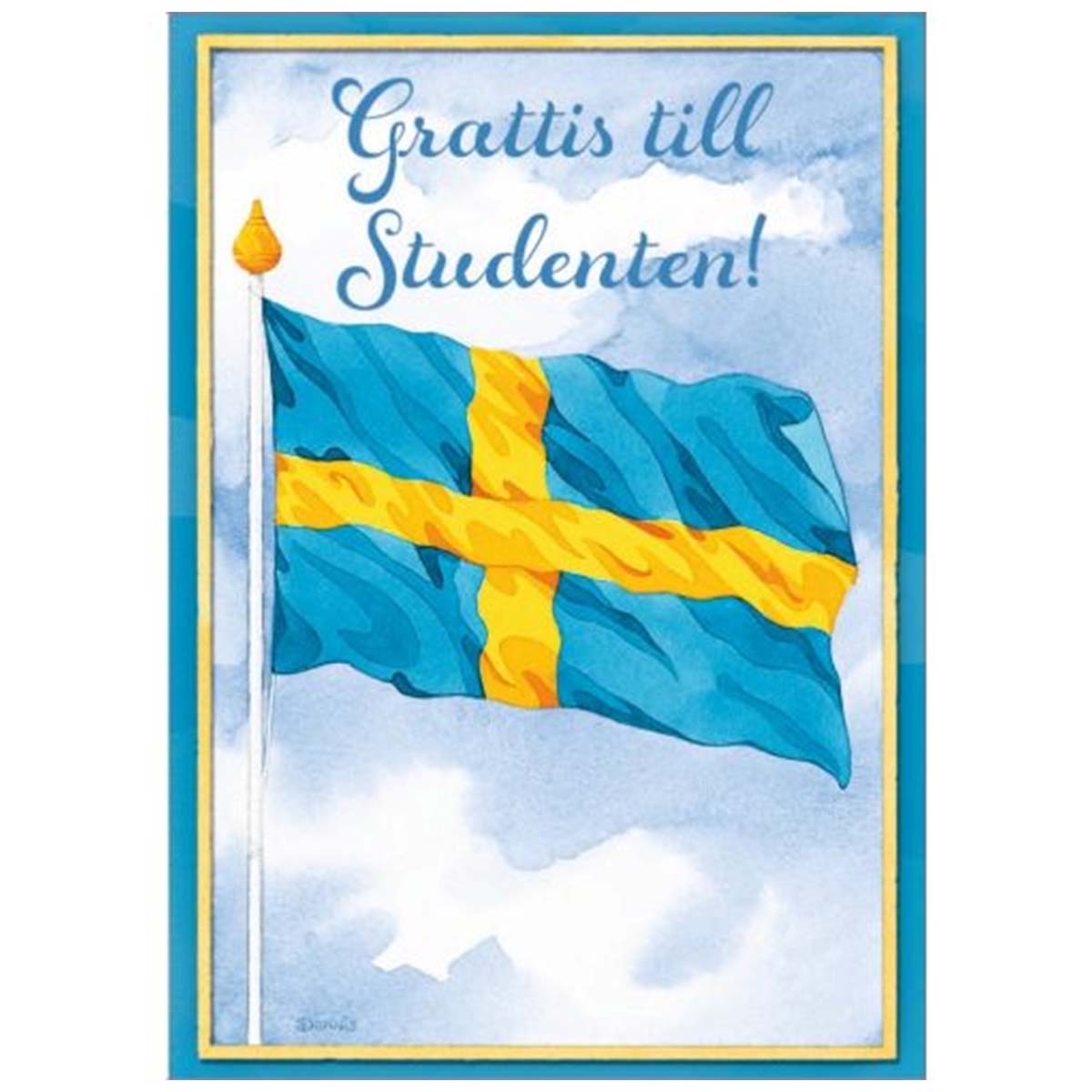Läs mer om Studentkort, Grattis till studenten flagga