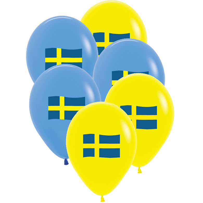 Läs mer om Ballonger, Svenska flaggan 6 st