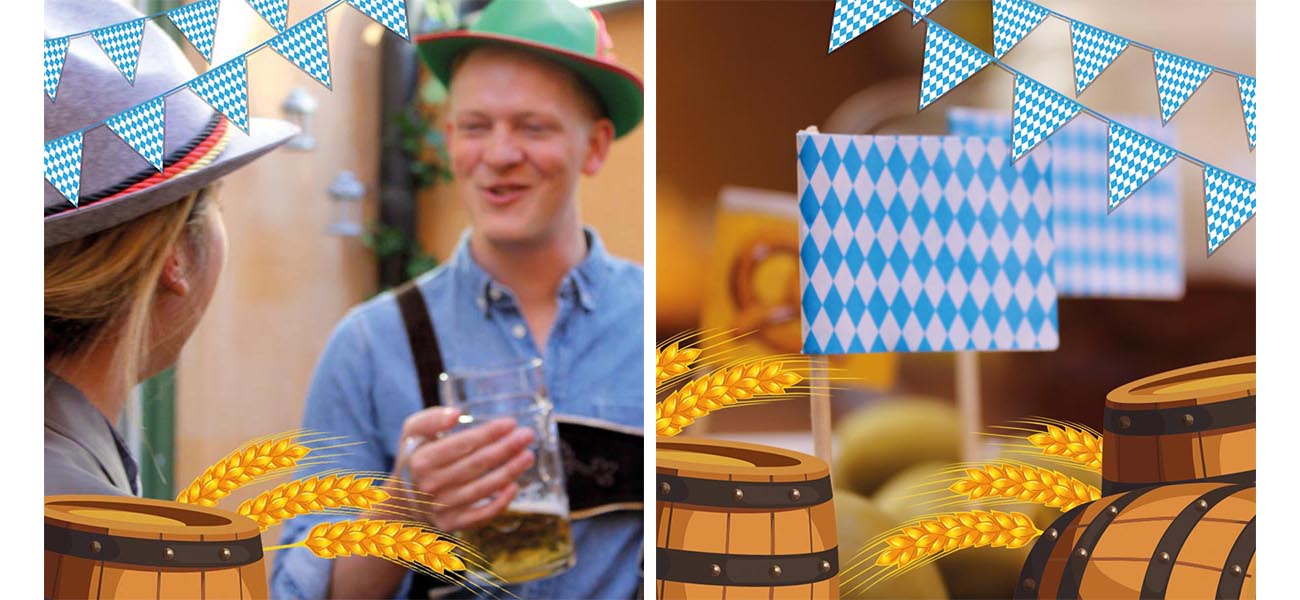 Kille och tjej firar oktoberfest